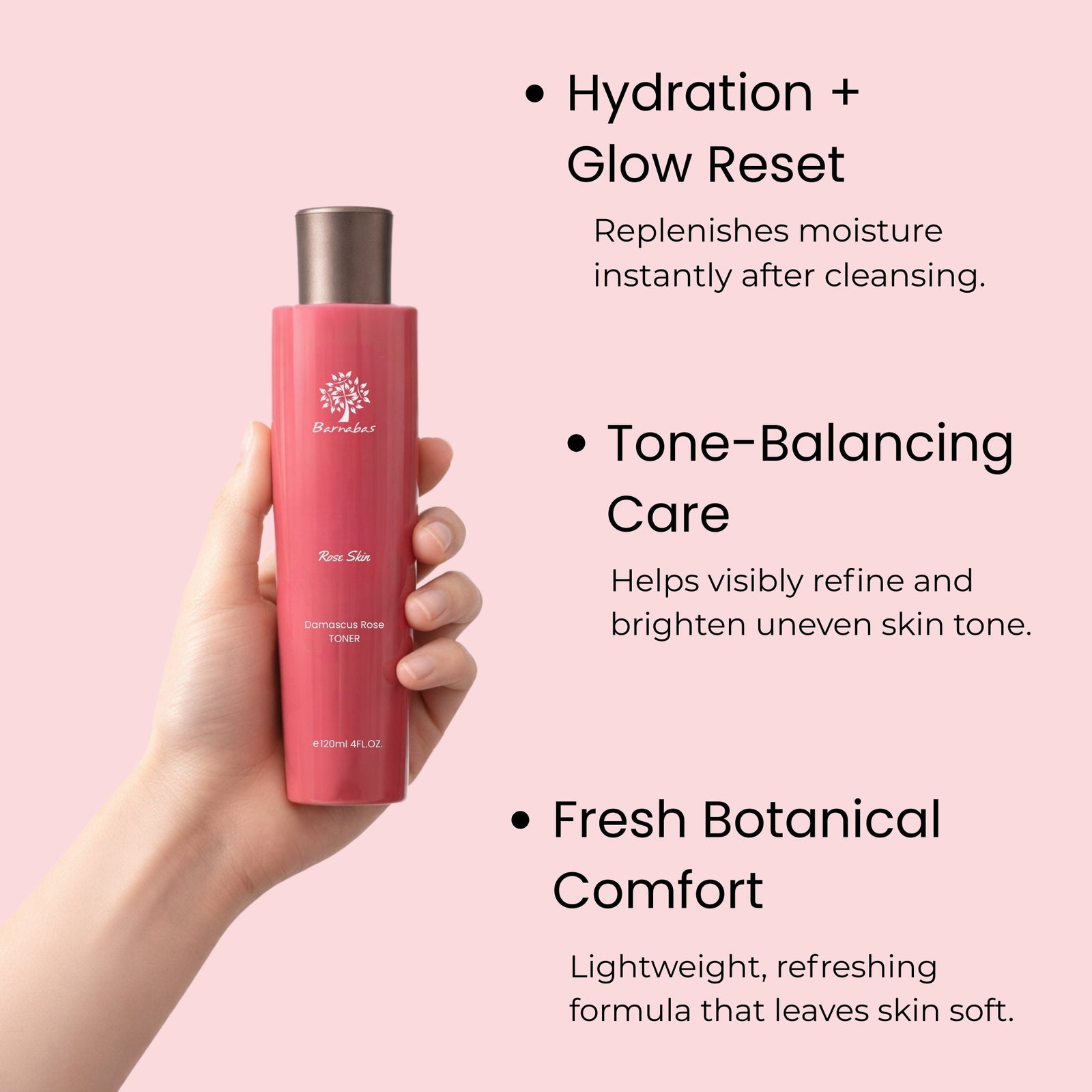 Damascus Rose Smoothing Toner Barnabas Skincare