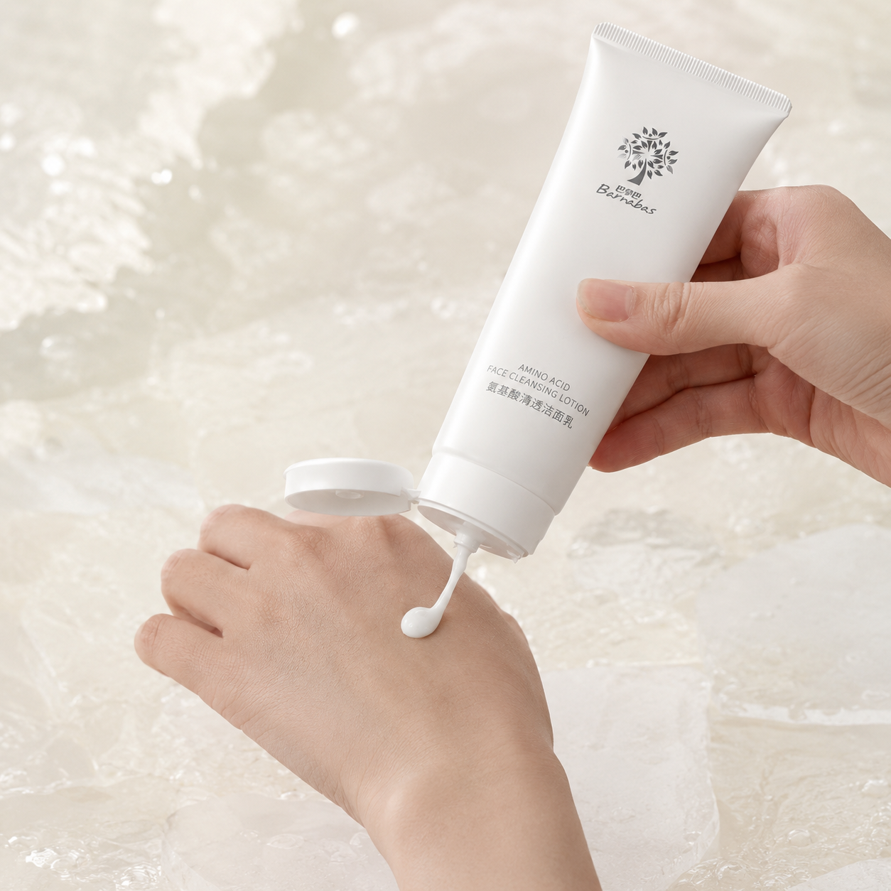 Amino Acid Facial Cleanser — in hand
